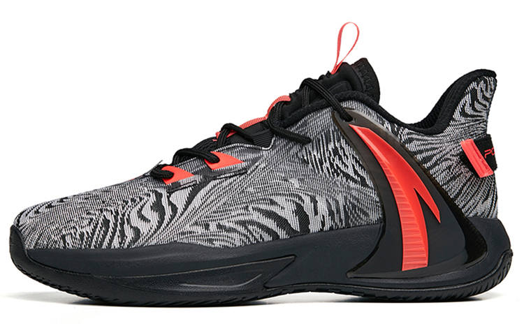 Anta Swoosh 2.0 Slip Resistant Abrasion Resistant Low top Performance Basketball Shoes Men's White Black