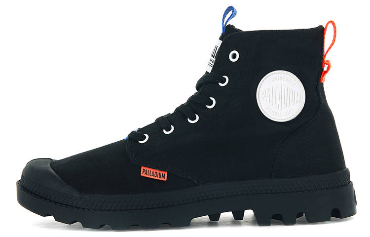 Palladium Pampa Mono Metro Slip Resistant, Abrasion Resistant, Breathable High top Canvas Shoes Unisex Black