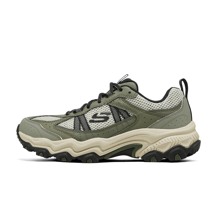 Skechers Stamina At Synthetic Leather, Textile Low top Hiking Shoes Men's Green