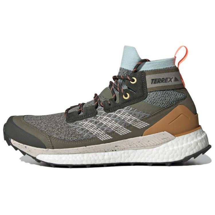 Adidas Adidas Terrex Free Hiker Cushioning Slip Resistant Mid top Mountaineering Shoes Women's Green Brown