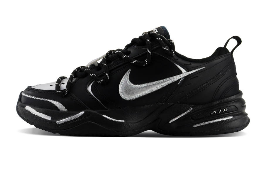 Nike Nike Air Monarch 4 Slip Resistant, Abrasion Resistant, Height Increasing Low top Chunky Sneakers Unisex Black Silver
