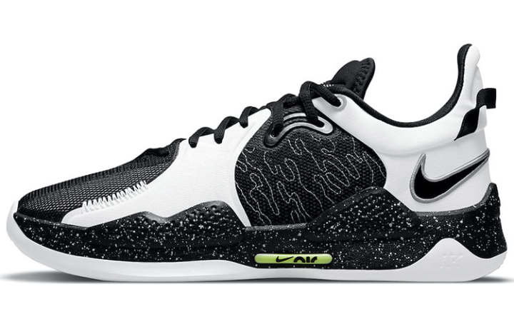 Nike Nike PG 5 Cushioning Slip Resistant Abrasion Resistant Low top Basketball Shoes Men's Black White