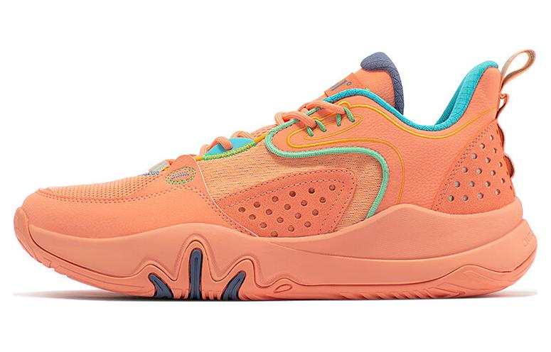 361° Slip Resistant Abrasion Resistant Low top Basketball Shoes Men's Orange Blue