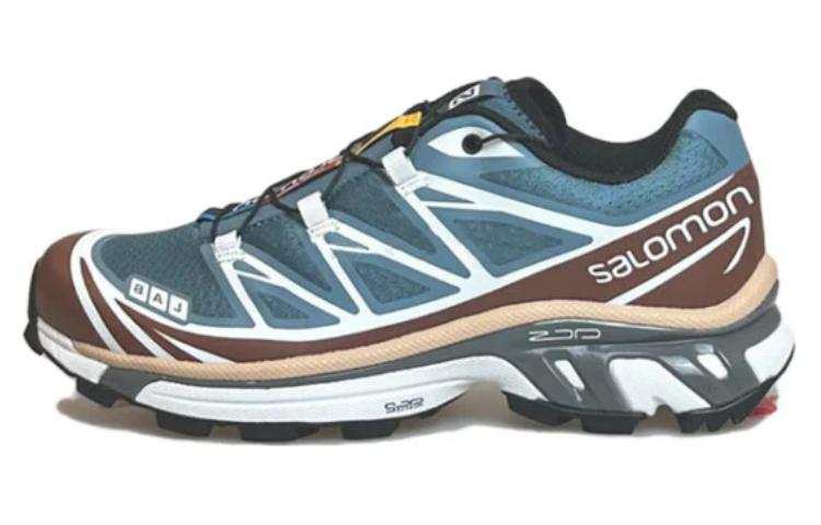 SALOMON XT 6 Lace Up Abrasion Resistant Lightweight Low top Outdoor Shoes Unisex Sea Blue