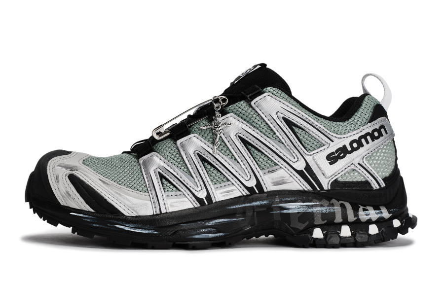 SALOMON XA PRO 3D REGO Hot Dog, Gothic Cross Low top Mountaineering Hiking Shoes Unisex Black Silver Green