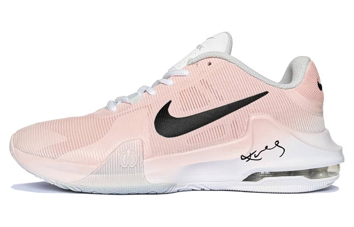 Nike Nike Air Max Impact 4 Lunar Post, Dreamy Collaboration Breathable Mid top Basketball Shoes Men's Pink White