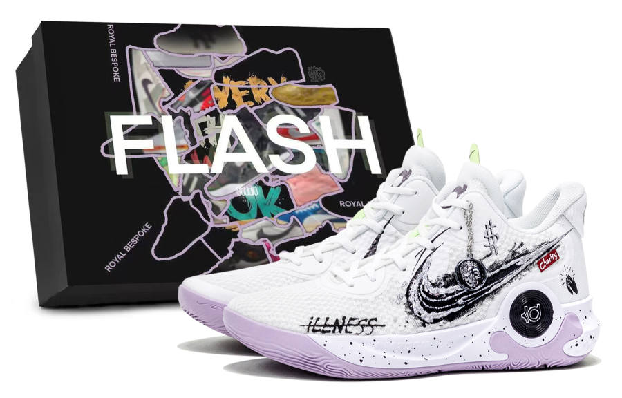Nike Nike KD Trey 5 IX Angel & Bleach, Box Included Fabric Mid top Vintage Basketball Shoes Unisex Black White