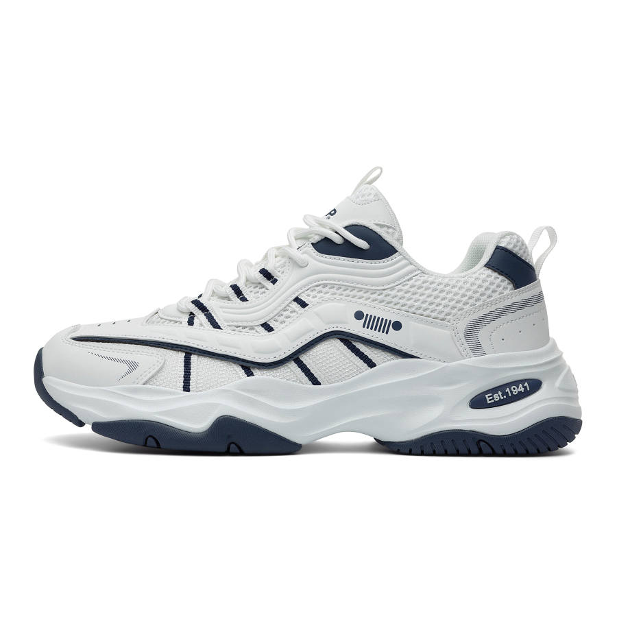 JEEP SPIRIT Outdoor Commute Abrasion Resistant Lightweight Height Increasing Low top Chunky Sneakers Men's White
