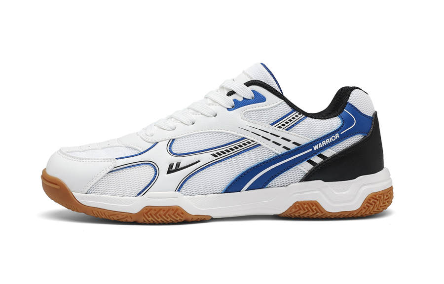 Warrior Abrasion Resistant Breathable Slip Resistant Low top Badminton Shoes Men's White Black Blue