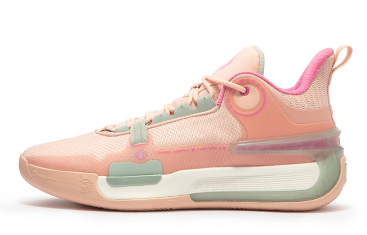 361° Comfortable Cushioning Abrasion Resistant Slip Resistant Low top Basketball Shoes Men's Soft Pink/Mint Gray Green
