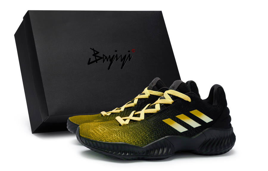 Adidas Adidas Pro Bounce 2018 Low 811 Manufacturing, Deep Sea Fantasy Yellow, Special Shoe Box Cushioning Slip Resistant