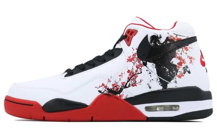 Nike Nike Flight Legacy Mid top Vintage Basketball Shoes Unisex White Black Red