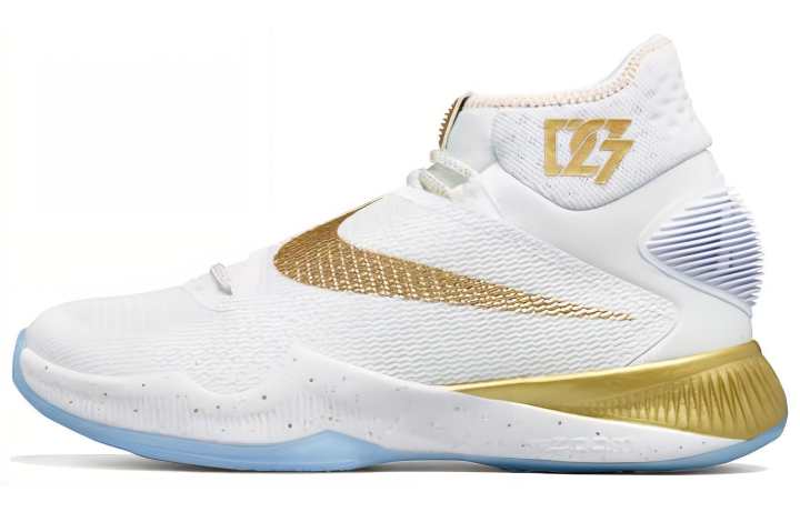 Nike Nike Hyperrev Round Tip Cushioning Slip Resistant High top Basketball Shoes Men's White Gold