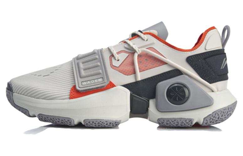 Li-Ning Li Ning Wowtr Cushioning Slip Resistant Abrasion Resistant Low top Basketball Shoes Men's White Gray