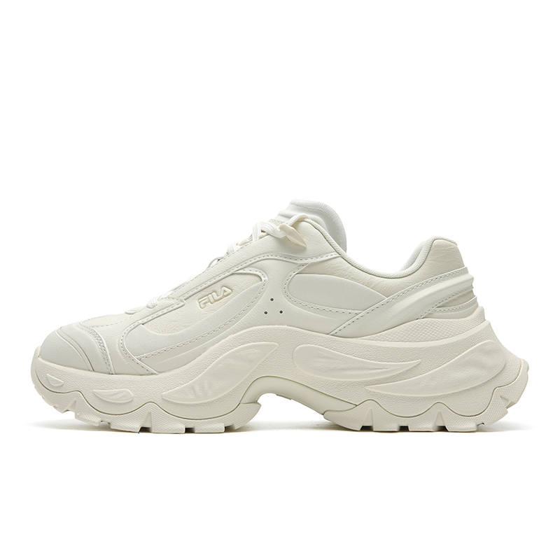 FILA SOFIA 4 Cushioning Abrasion Resistant Height Increasing Low top Chunky Sneakers Women's Asparagus White