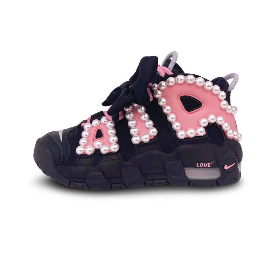 Nike Nike Air More Uptempo High top Vintage Basketball Shoes GS Black Pink