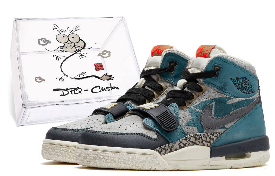 Jordan Jordan Legacy 312 Da Vinci Custom CNY Year Of The Dragon Limited Edition, Box, Falling Star Cushioning Slip Resistant