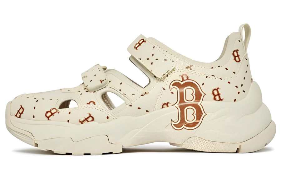 MLB Sandal Chunky Mask EVA Slip Resistant, Abrasion Resistant, Breathable Sports Sandals Unisex Beige Brown