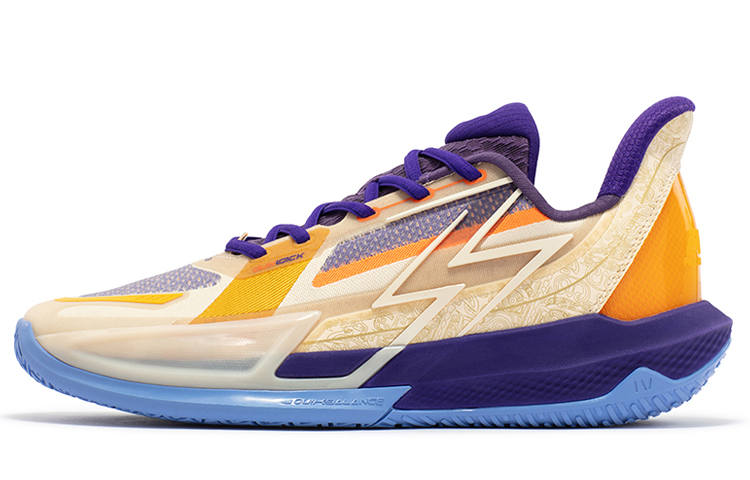 361° Big3 4.0 QUICK Liangzhu Wear-Resistant Breathable Lightweight Rebound Low-Top Basketball Shoes Men's White Purple