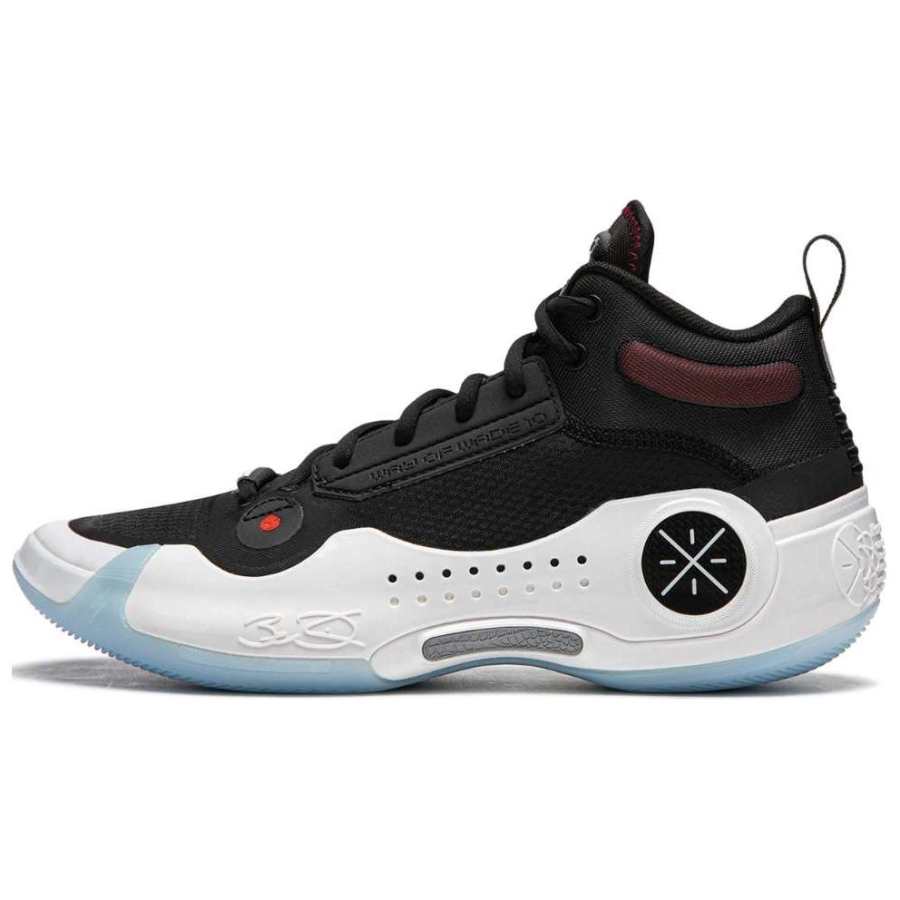 Li-Ning Li Ning WOW 10 Cushioning, Wear Resistant Low top Basketball Shoes Men's Black White Blue