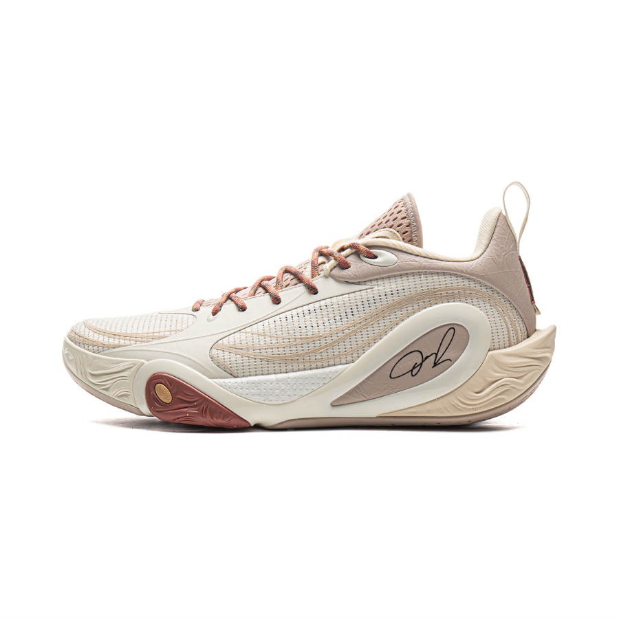 Li-Ning Li Ning DLO1 Cushioning Rebound Grip Low top Basketball Shoes Men's White Umber