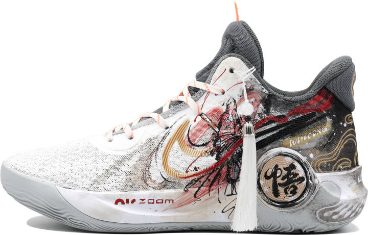 Nike Nike KD Trey 5 IX Feather Master, Wu Slip Resistant Mid top Basketball Shoes Unisex Black White