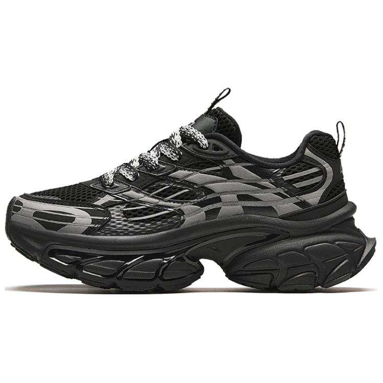 Anta Fuyao Cushioning Abrasion Resistant Cushioning, Wear Resistant Low top Chunky Sneakers Women's Black Silver