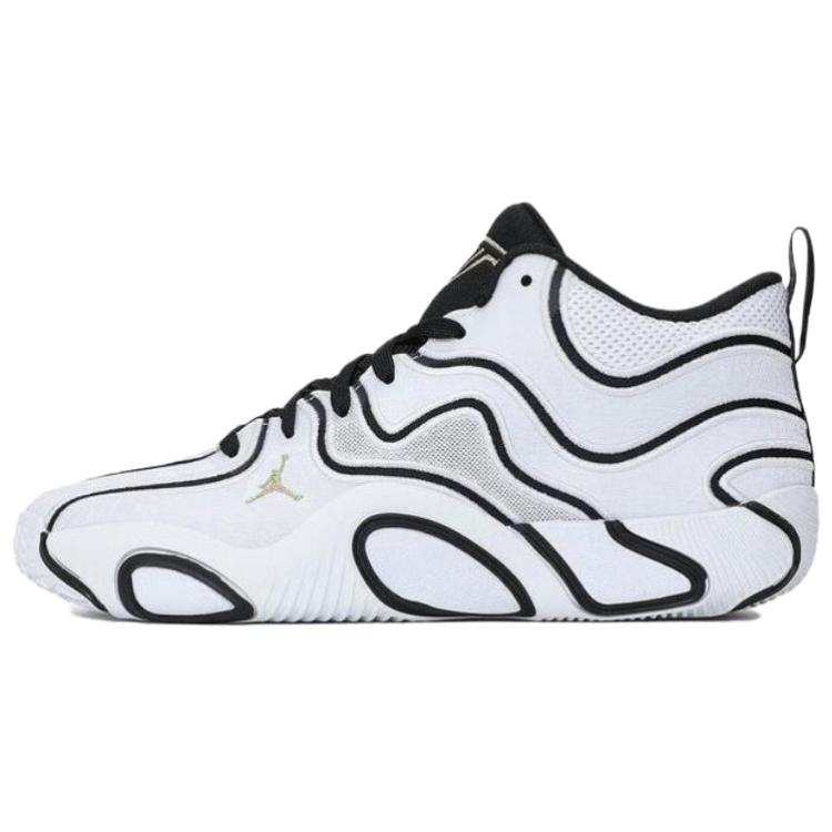 Jordan Jordan Tatum 3 Slip Resistant Abrasion Resistant Mid top Basketball Shoes Men's Black White