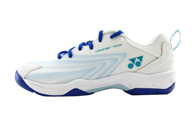 YONEX Power Cushion Comfortable Round Toe Slip Resistant Low top Badminton Shoes Unisex White Blue