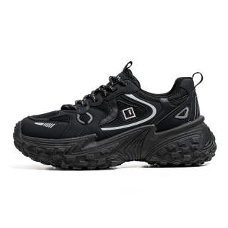 NONGRAK Height Increasing Slip Resistant Low top Chunky Sneakers Men's Black