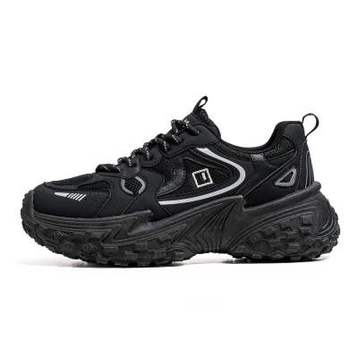 NONGRAK Height Increasing Slip Resistant Low top Chunky Sneakers Men's Black