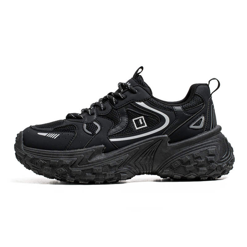 NONGRAK Height Increasing Slip Resistant Low top Chunky Sneakers Men's Black