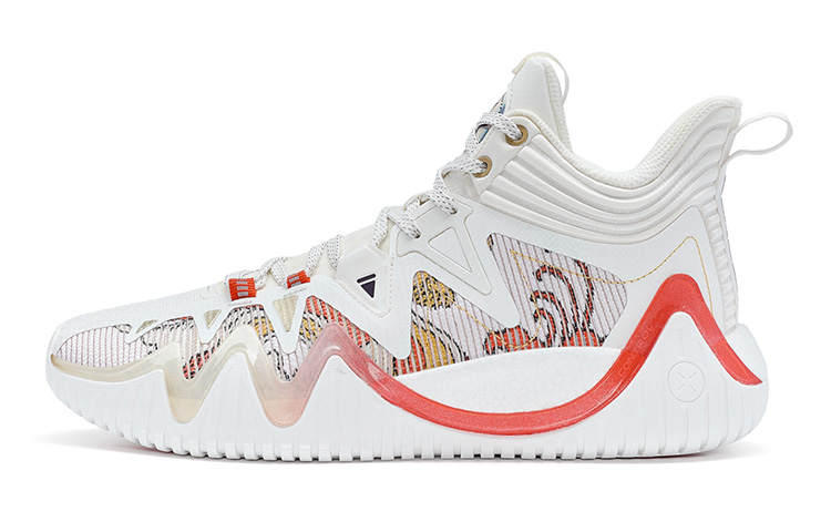 XTEP Lingren 1 Mid top Full Length XTEP ACE Basketball Shoes Men's White Red