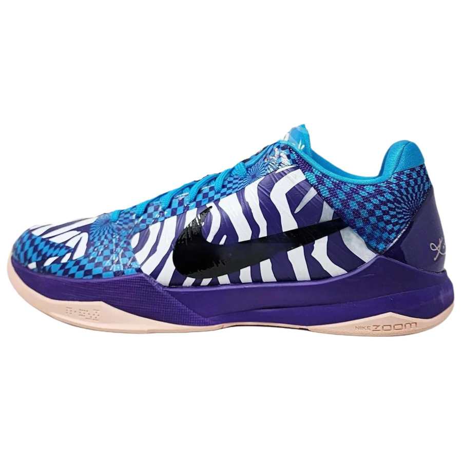 Nike Nike Zoom Kobe 5 Cushioning Slip Resistant Abrasion Resistant Low top Basketball Shoes Men's White Purple