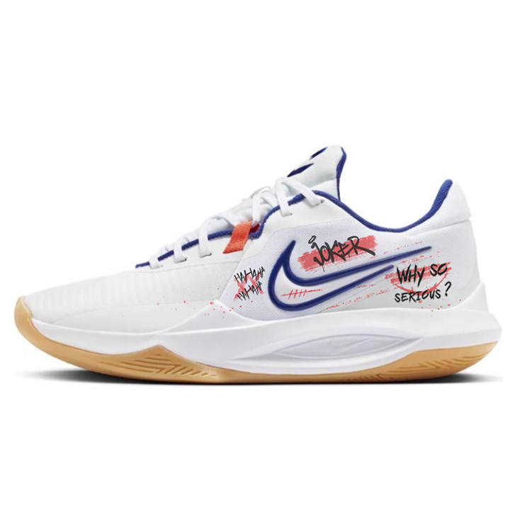 Nike Nike Precision 6 Cushioning Slip Resistant Abrasion Resistant Low top Basketball Shoes Men's White