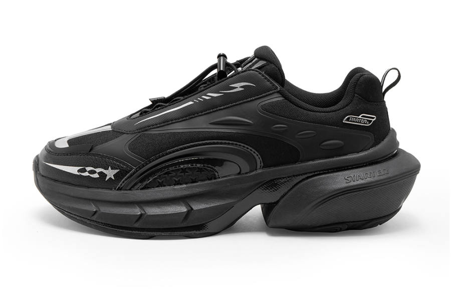 STARTER Odyssey Slip Resistant Abrasion Resistant Low top Chunky Sneakers Men's Black