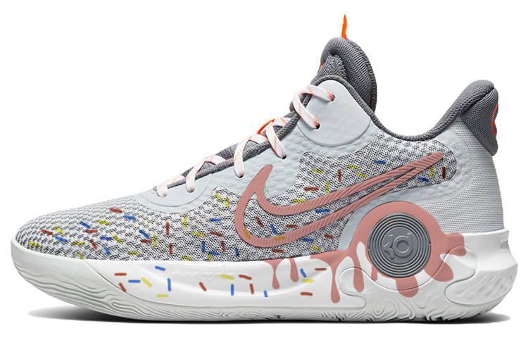 Nike Nike KD Trey 5 IX Slip Resistant Abrasion Resistant Mid top Basketball Shoes Unisex White Gray