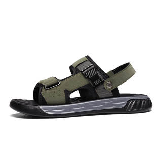 maigaole Beach Sandals Unisex Black/Army Green