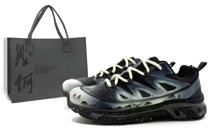 SALOMON XT 6 Cushioning Breathable Lightweight Low top Mountaineering Hiking Shoes Unisex Black White Blue