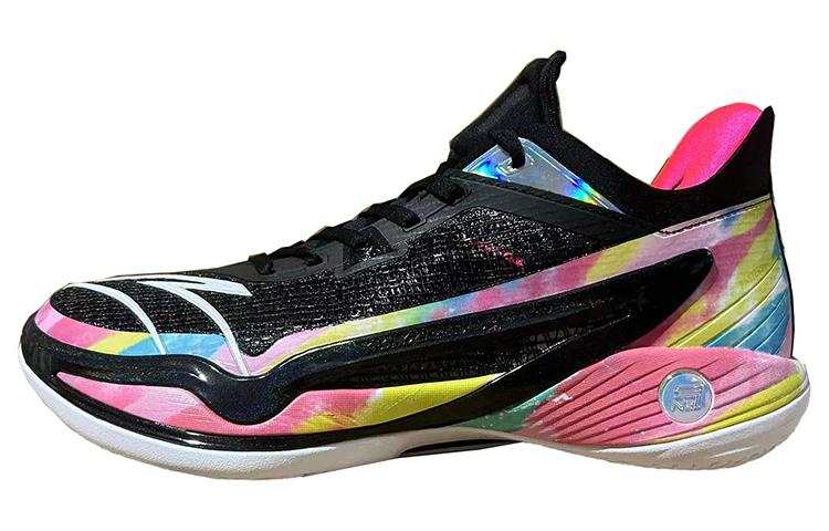 Anta Crazy 4 Cushioning, Wear Resistant Low top Basketball Shoes Men's Black Pink