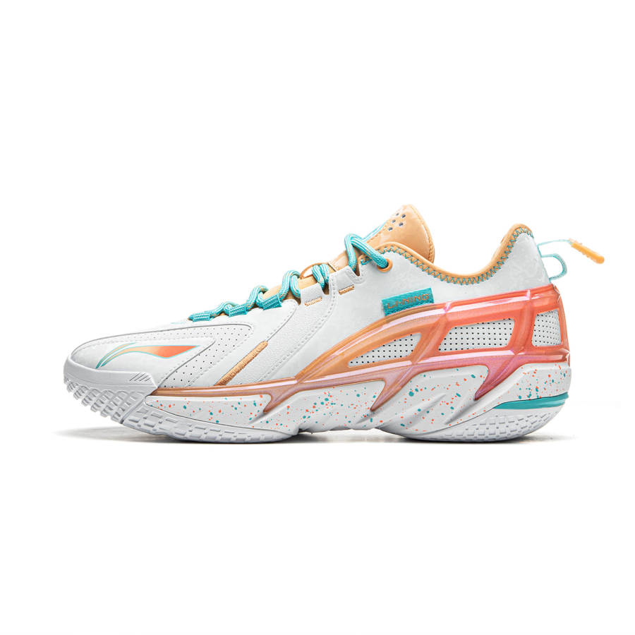 Li-Ning Li Ning BadFive 4.5 Cushioning Slip Resistant Abrasion Resistant Low top Basketball Shoes Men's White Orange