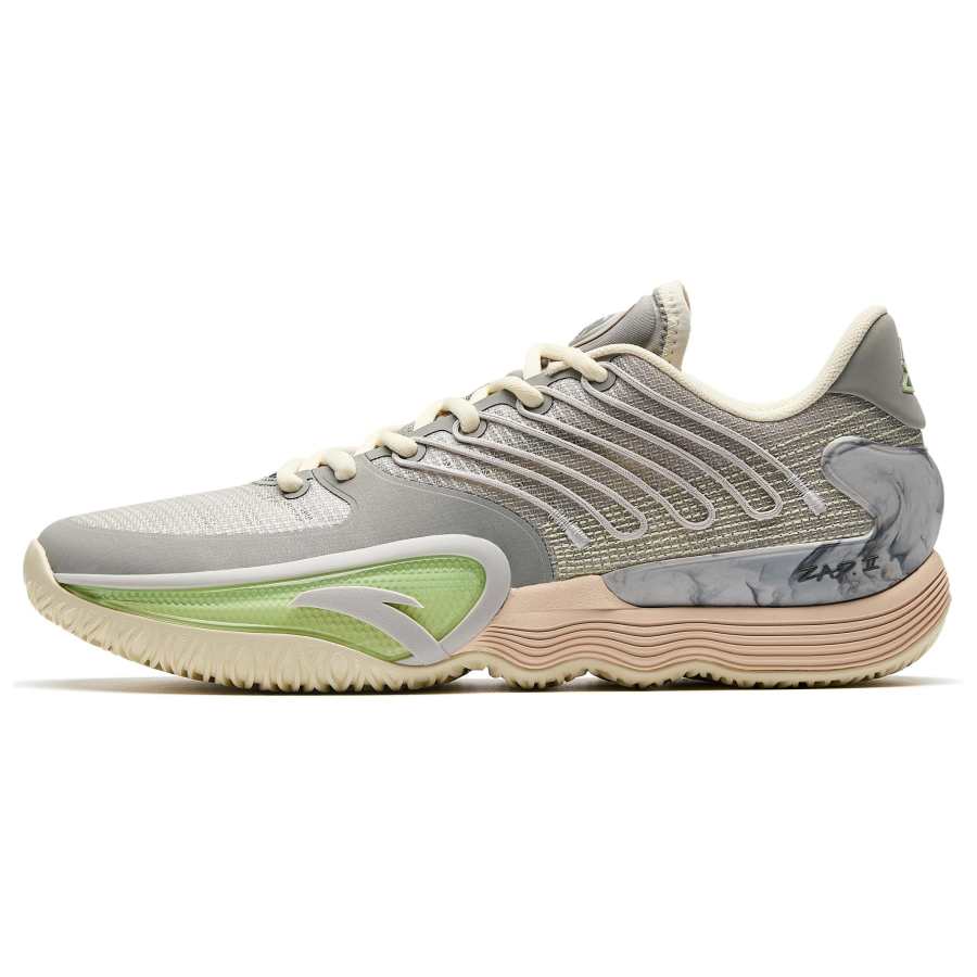 Anta Zap 2 Cushioning Abrasion Resistant Breathable Low top Basketball Shoes Men's White Gray