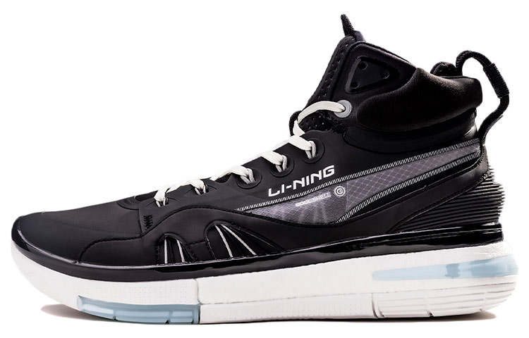 Li-Ning Li Ning 937 Abrasion Resistant Slip Resistant High top Vintage Basketball Shoes Men's Black