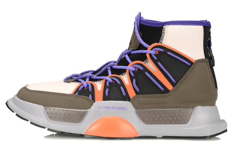 Li-Ning Li Ning Essence Synthetic Leather, Textile Cushioning Lightweight Abrasion Resistant Slip Resistant High top
