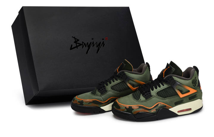 Jordan UNDEFEATED x Jordan Air Jordan 4 811 Manufacturing, Jungle Hunter, Special Shoe Box Abrasion Resistant