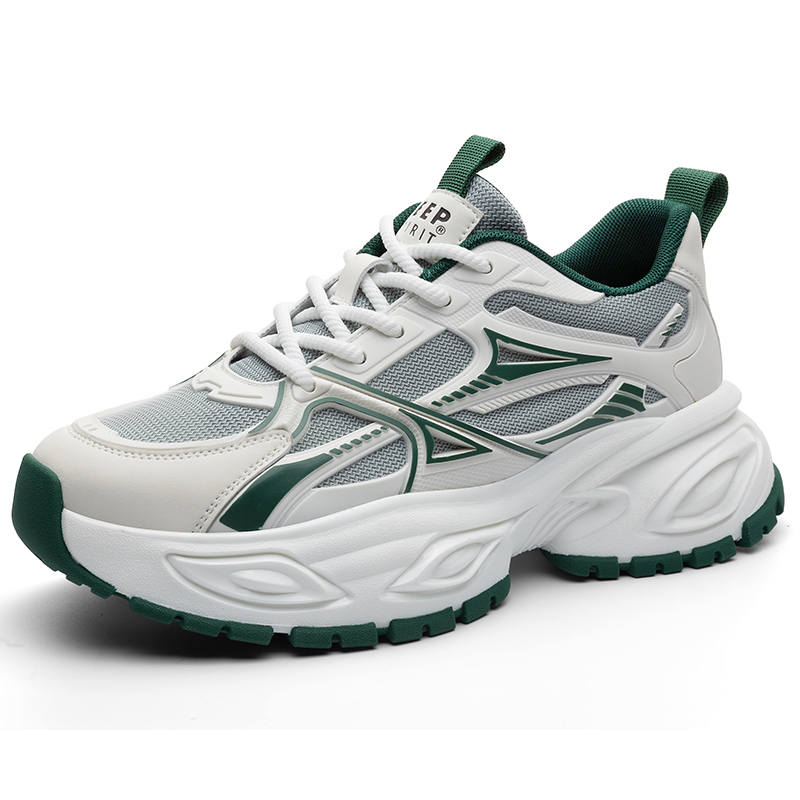 JEEP SPIRIT Dreamy Forest Vitality Mecha Style Low top Chunky Sneakers Men's Glaze Green