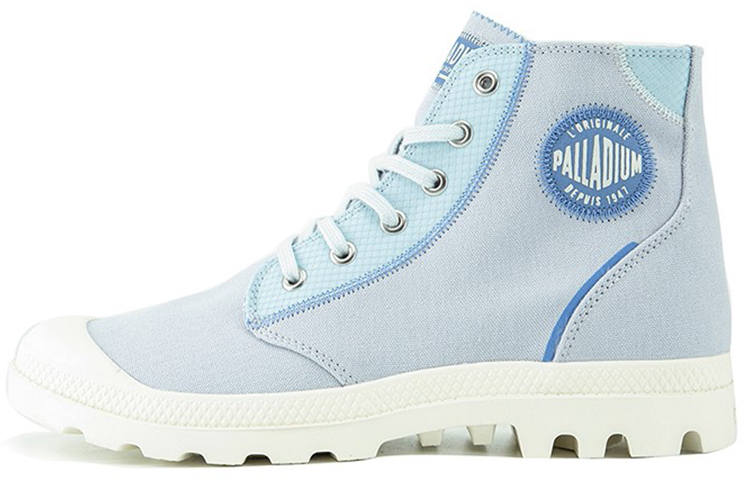 Palladium Slip Resistant, Abrasion Resistant, Breathable High top Canvas Shoes Unisex Ice Blue