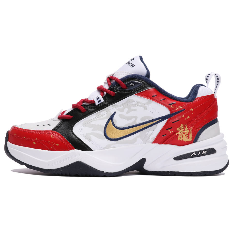 Nike Nike Air Monarch 4 Cushioning, Wear Resistant Low top Chunky Sneakers Unisex Red White