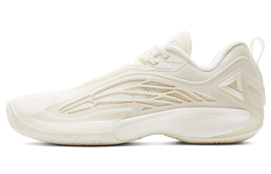 PEAK Cushioning Abrasion Resistant Rebound Low top Basketball Shoes Men's Super Light White