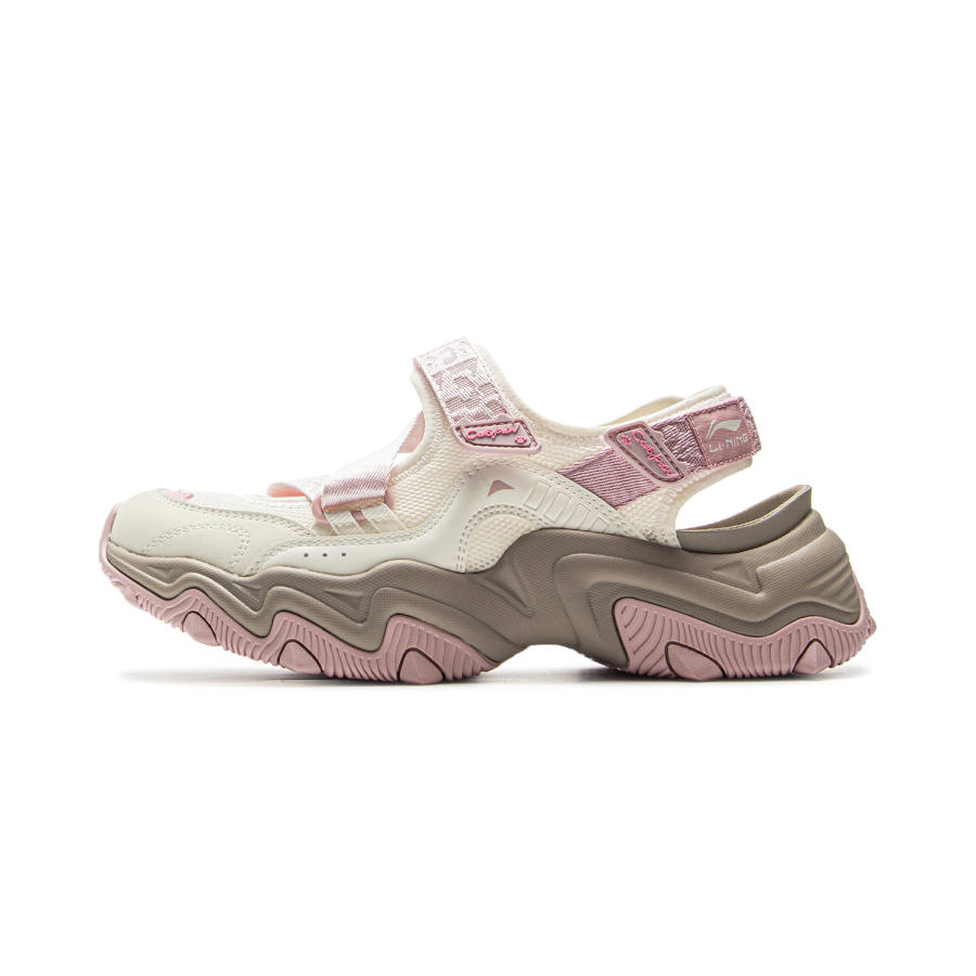 Li-Ning Li Ning Cat Paw SANDAL Abrasion Resistant Cushioning Lightweight Grip River Trekking Shoes Women's Beige Pink
